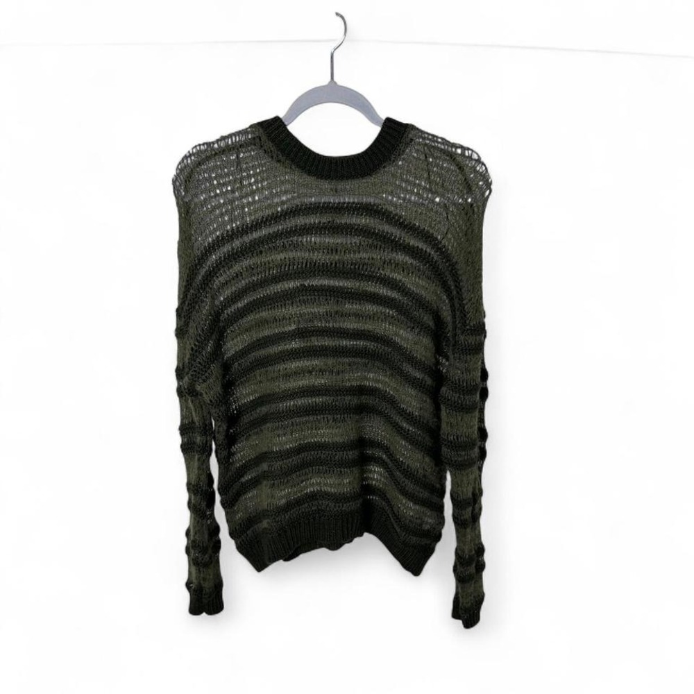 Zara Sweater Womens Small green Open‎ Knit Pullover